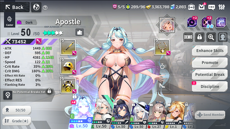 Imagen que muestra un personaje y sus clases en Ark Re:Code